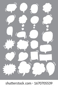 Vector bubbles speech doodle set. hand-drawn. digital printing