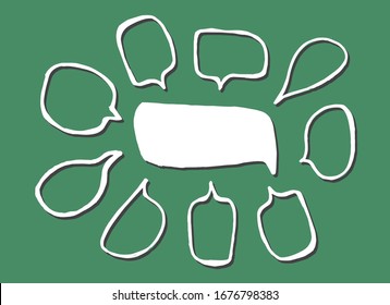 Vector bubbles speech doodle set. hand-drawn. Illustration