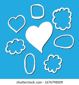 Vector bubbles speech doodle set. hand-drawn. Illustration