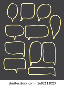 Vector bubbles speech doodle set. hand-drawn. Illustration
