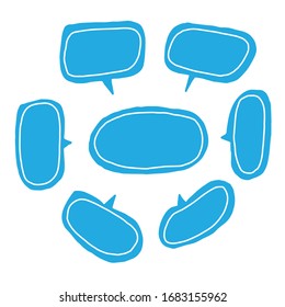 Vector bubbles speech doodle set. hand-drawn.