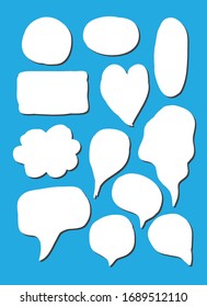 Vector bubbles speech doodle set. hand-drawn. digital printing
