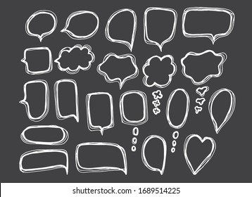 Vector Bubbles Speech Doodle Set Handdrawn Stock Vector (Royalty Free ...