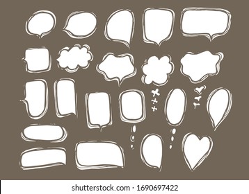Vector bubbles speech doodle set. hand-drawn. Illustration