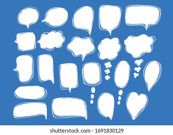 Vector bubbles speech doodle set. hand-drawn. Illustration