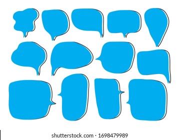 Vector bubbles speech doodle set. hand-drawn. Illustration