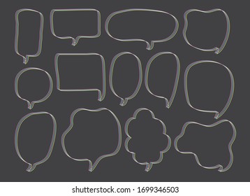Vector bubbles speech doodle set. hand-drawn. Illustration