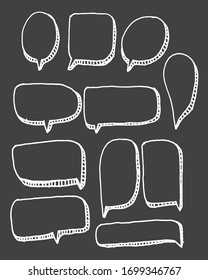 Vector bubbles speech doodle set. hand-drawn. Illustration