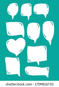 Vector bubbles speech doodle set. hand-drawn. digital printing
