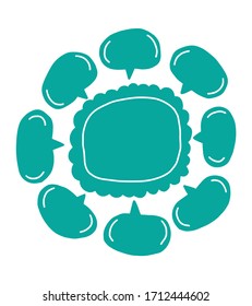 Vector bubbles speech doodle set. hand-drawn. digital printing