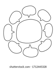 Vector bubbles speech doodle set. hand-drawn. digital printing