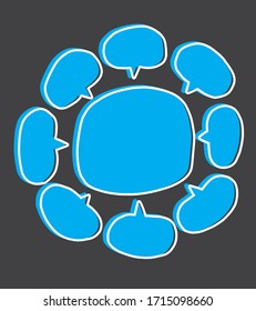 Vector bubbles speech doodle set. hand-drawn. digital printing
