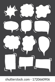 Vector bubbles speech doodle set. hand-drawn. digital printing