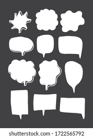 Vector bubbles speech doodle set. hand-drawn. digital printing