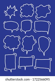 Vector bubbles speech doodle set. hand-drawn. digital printing
