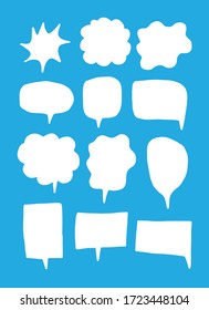 Vector bubbles speech doodle set. hand-drawn. digital printing