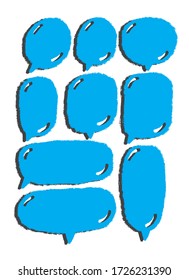 Vector bubbles speech doodle set. hand-drawn. digital printing