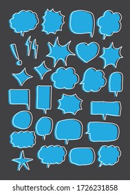 Vector bubbles speech doodle set. hand-drawn. digital printing