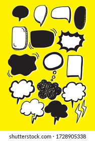 Vector bubbles speech doodle set. hand-drawn. digital printing