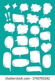 Vector bubbles speech doodle set. hand-drawn. digital printing