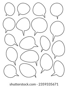 Vector bubbles speech doodle set. hand-drawn.