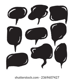 Vector bubbles speech doodle set. hand-drawn. Halloween speech bubbles.