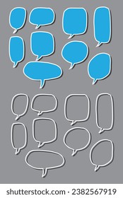 Vector bubbles speech doodle set. hand-drawn.