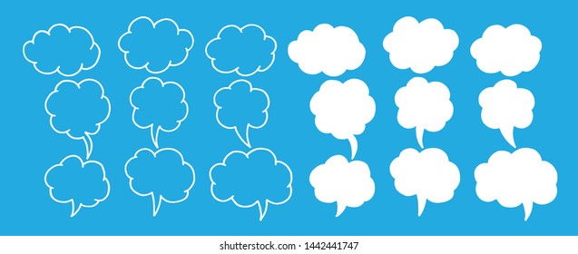Vector bubbles speech. hand-drawn. Cloud symbol for your web site design, logo, app, UI. Vector illustration.