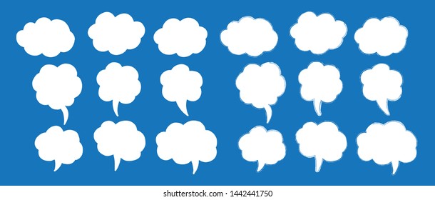 Vector bubbles speech. hand-drawn. Cloud symbol for your web site design, logo, app, UI. Vector illustration.