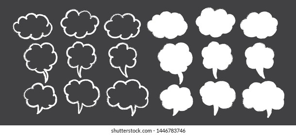Vector bubbles speech. hand-drawn. Cloud symbol for your web site design, logo, app, UI. Vector illustration.