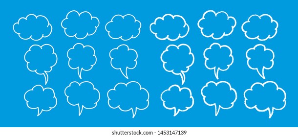 Vector bubbles speech. hand-drawn. Cloud symbol for your web site design, logo, app, UI. Vector illustration.