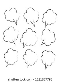Vector bubbles speech. hand-drawn. Cloud symbol for your web site design, logo, app, UI. Vector illustration.