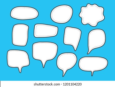 Vector bubbles speech set. hand-drawn.