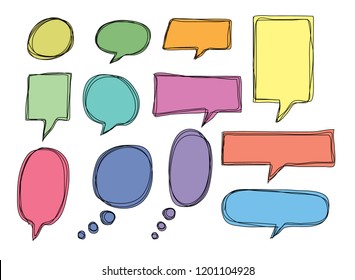 Vector bubbles speech set. hand-drawn.