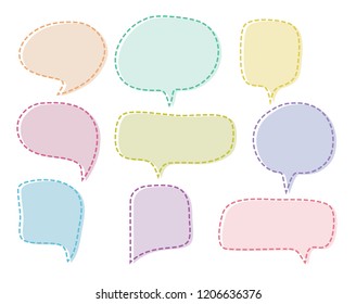 Vector bubbles speech set. hand-drawn.