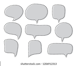 Vector bubbles speech set. hand-drawn.