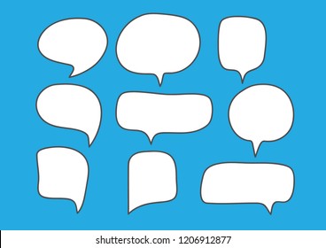 Vector bubbles speech set. hand-drawn.