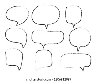 Vector bubbles speech set. hand-drawn.