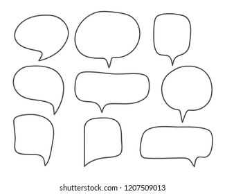 Vector bubbles speech set. hand-drawn.