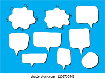 Vector bubbles speech set. hand-drawn.