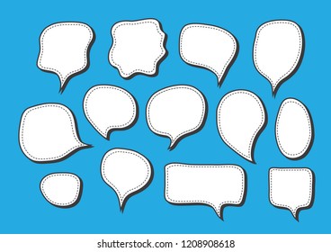 Vector bubbles speech set. hand-drawn.