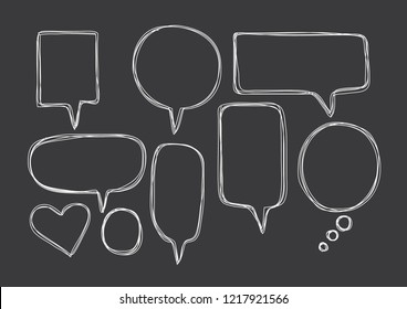 Vector bubbles speech set. hand-drawn.