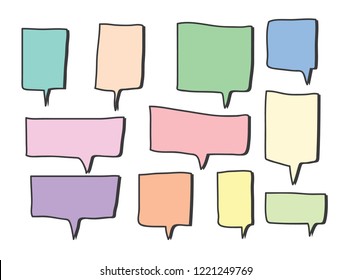 Vector bubbles speech set. hand-drawn.