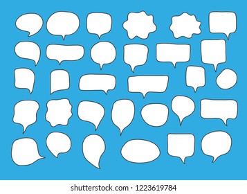 Vector bubbles speech set. hand-drawn.