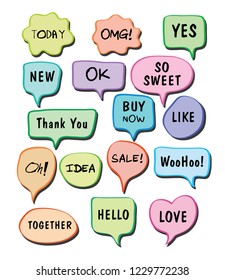 Vector bubbles speech set. hand-drawn. Illustration.