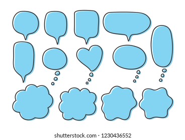 Vector bubbles speech set. hand-drawn.