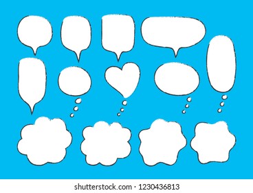 Vector bubbles speech set. hand-drawn.