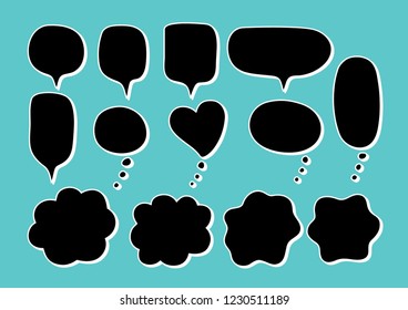Vector bubbles speech set. hand-drawn.