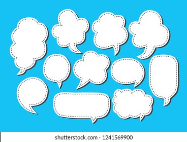 Vector bubbles speech set. hand-drawn.