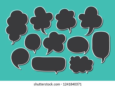 Vector bubbles speech set. hand-drawn.
